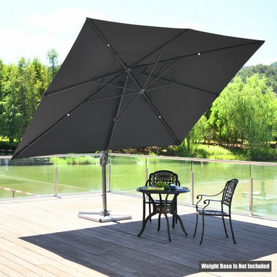 10x13ft Patio Rectangular Cantilever Offset Umbrella with 360° Rotation Function and 4 Tilt Settings