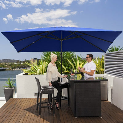 10x13ft Patio Rectangular Cantilever Offset Umbrella with 360° Rotation Function and 4 Tilt Settings