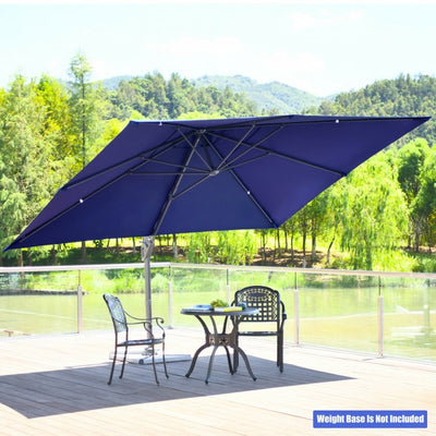 10x13ft Patio Rectangular Cantilever Offset Umbrella with 360° Rotation Function and 4 Tilt Settings