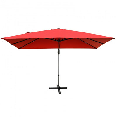 10x13ft Patio Rectangular Cantilever Offset Umbrella with 360° Rotation Function and 4 Tilt Settings