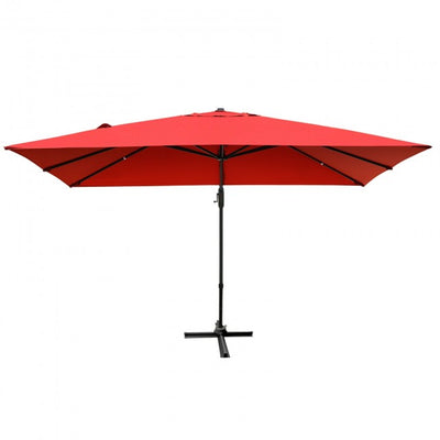 10x13ft Patio Rectangular Cantilever Offset Umbrella with 360° Rotation Function and 4 Tilt Settings