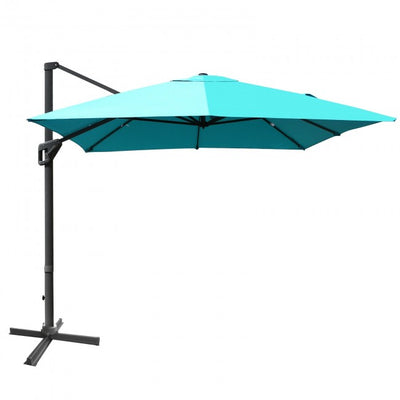 10x13ft Patio Rectangular Cantilever Offset Umbrella with 360° Rotation Function and 4 Tilt Settings