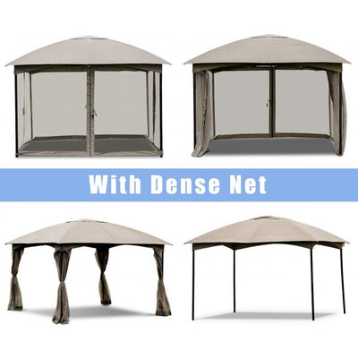 11.5 x 11.5FT Outdoor Gazebo Patio Fully Enclosed Canopy Tent with 4 Removable Netting Walls