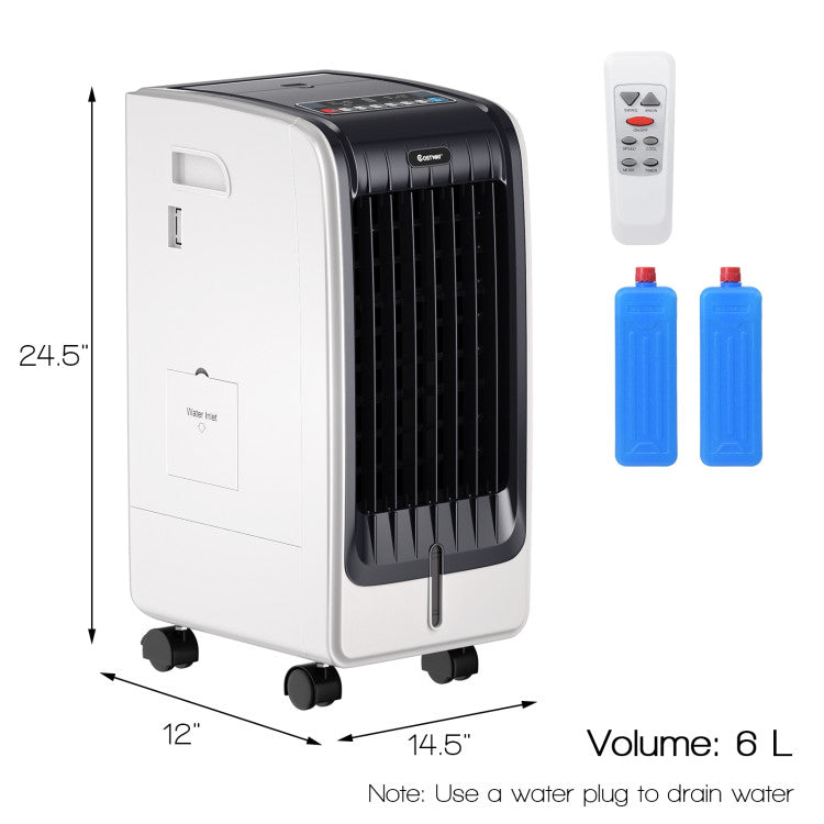110V Mini Air Evaporative Cooler Portable Cooling Fan Bladeless Cooler with Remote Control and 3-Modes for Home Office