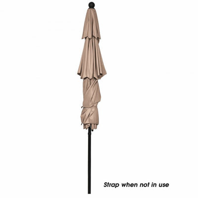 10ft Outdoor Patio 3 Tier Vented Offset Umbrella with 1.5" Aluminum Pole and 8 Sturdy Ribs