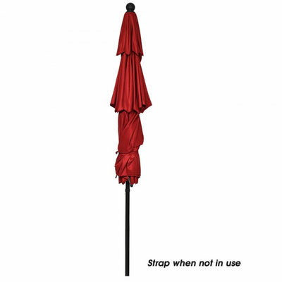 10ft Outdoor Patio 3 Tier Vented Offset Umbrella with 1.5" Aluminum Pole and 8 Sturdy Ribs