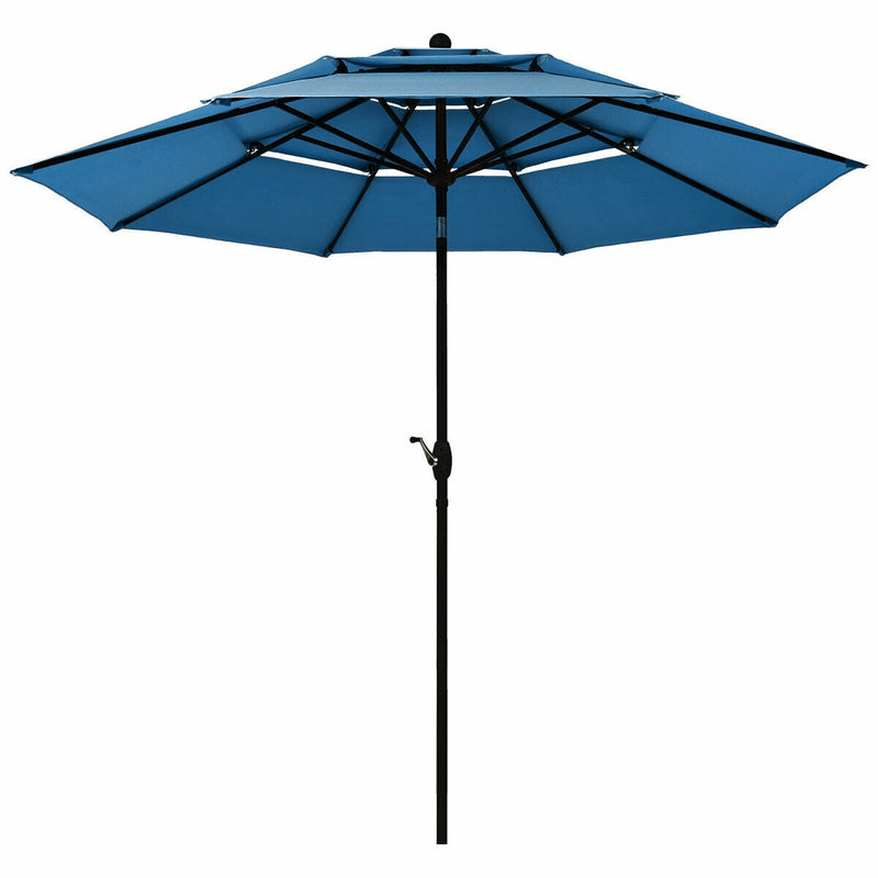 10 Feet 3 Tier Outdoor Patio Umbrella with Double Vented