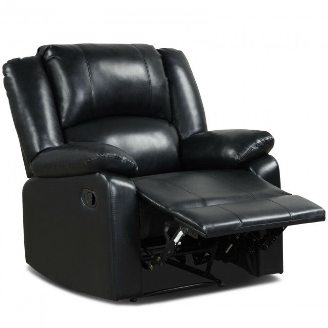 Single PU Leather Recliner Chair Ergonomic Lounger Sofa Home Theater Seating with Footrest Armrest