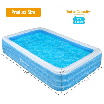 120" x 72" x 22" X-Large Thickened Inflatable Swimming Pool for kids