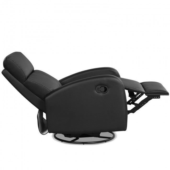 Single Recliner Chair Swivel Rocker Sofa Home Theater Seating with Padded Seat Backrest and Footrest