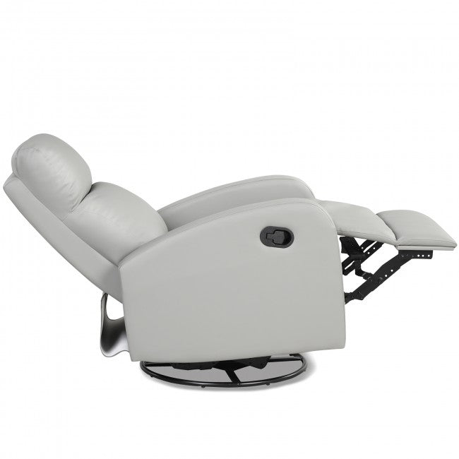 Single Recliner Chair Swivel Rocker Sofa Home Theater Seating with Padded Seat Backrest and Footrest