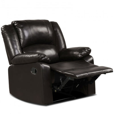 Single PU Leather Recliner Chair Ergonomic Lounger Sofa Home Theater Seating with Footrest Armrest