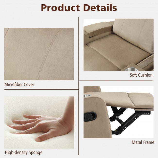 Single Recliner Chair Adjustable Sofa Lounger Home Theater Recliner Sofa Furniture with Backrest and Thick Seat Cushion