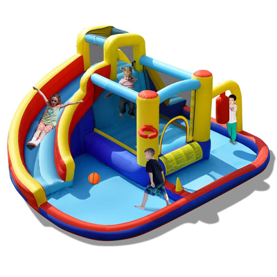 7-in-1 Inflatable Water Slide Bounce Castle Without Blower