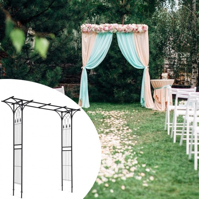 82 x 20.5 Inch Metal Pergola Garden Arch for Various Climbing Plant