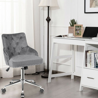 Chairliving - Tufted Upholstered Swivel Computer Desk Chair with Nailed Tri