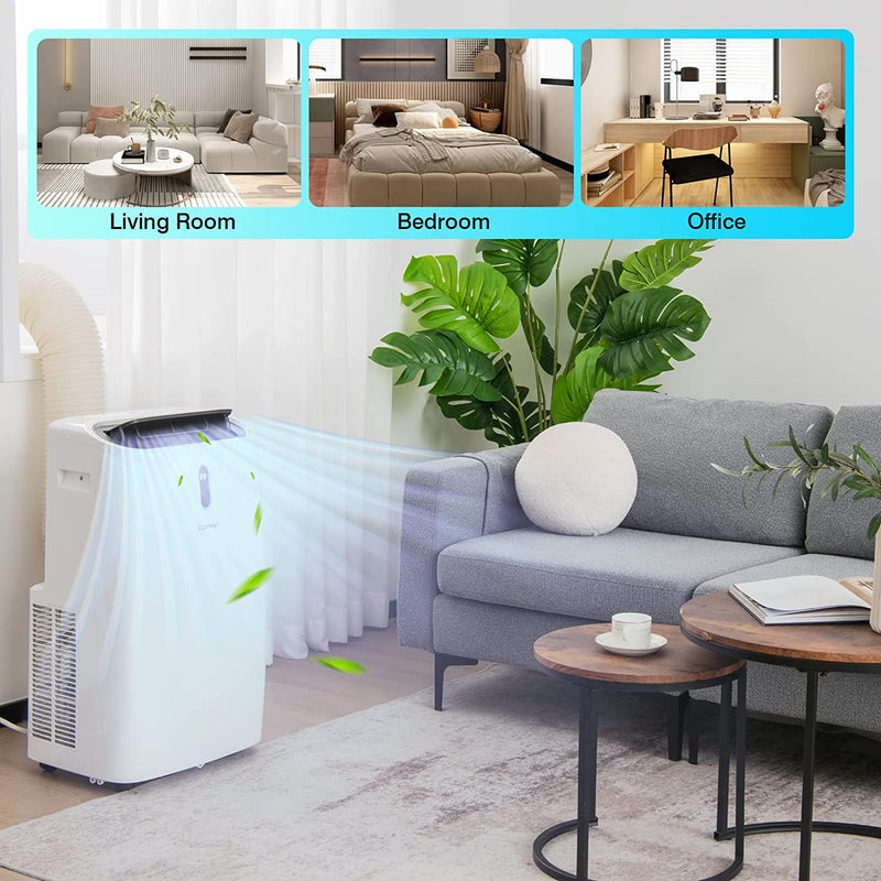 12000BTU Portable 4-in-1 Air Conditioner Oscillation Air Cooler with 3 Speeds and WiFi Smart Control