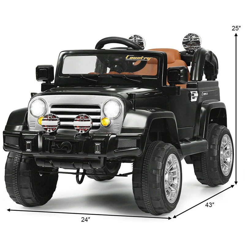 12V Battery Powered Car Kids Ride Truck with 2 Motors LED Lights MP3 Remote