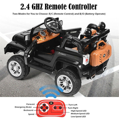 12V Battery Powered Car Kids Ride Truck with 2 Motors LED Lights MP3 Remote-Canada Only