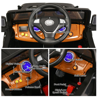 12V Battery Powered Car Kids Ride Truck with 2 Motors LED Lights MP3 Remote