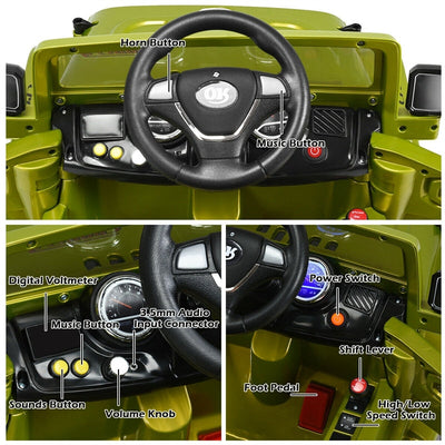 12V Battery Powered Car Kids Ride Truck with 2 Motors LED Lights MP3 Remote