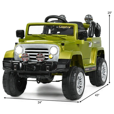 12V Battery Powered Car Kids Ride Truck with 2 Motors LED Lights MP3 Remote