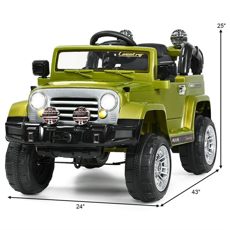 12V Battery Powered Car Kids Ride Truck with 2 Motors LED Lights MP3 Remote
