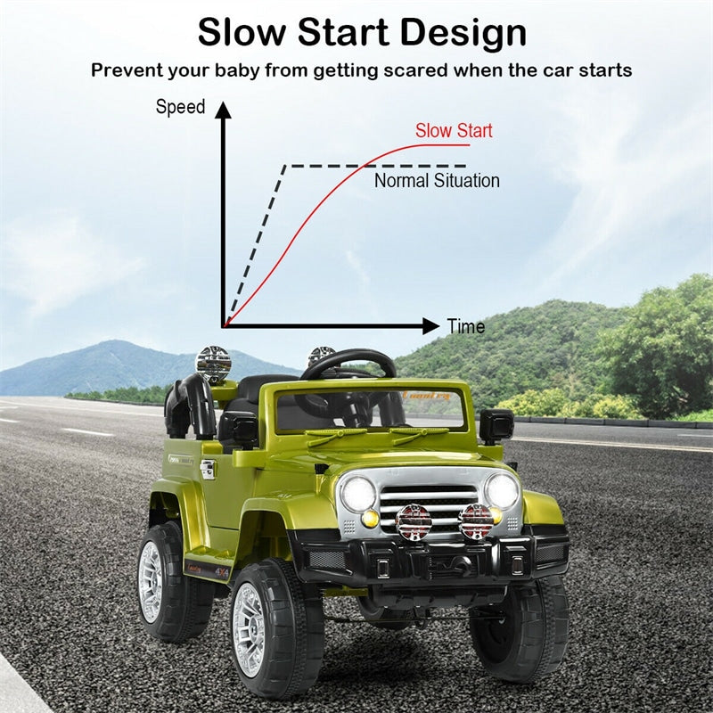 12V Battery Powered Car Kids Ride Truck with 2 Motors LED Lights MP3 Remote