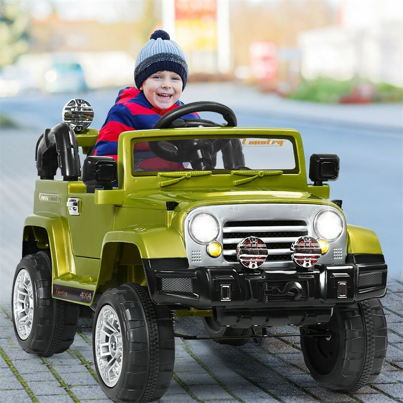 12V Battery Powered Car Kids Ride Truck with 2 Motors LED Lights MP3 Remote-Canada Only