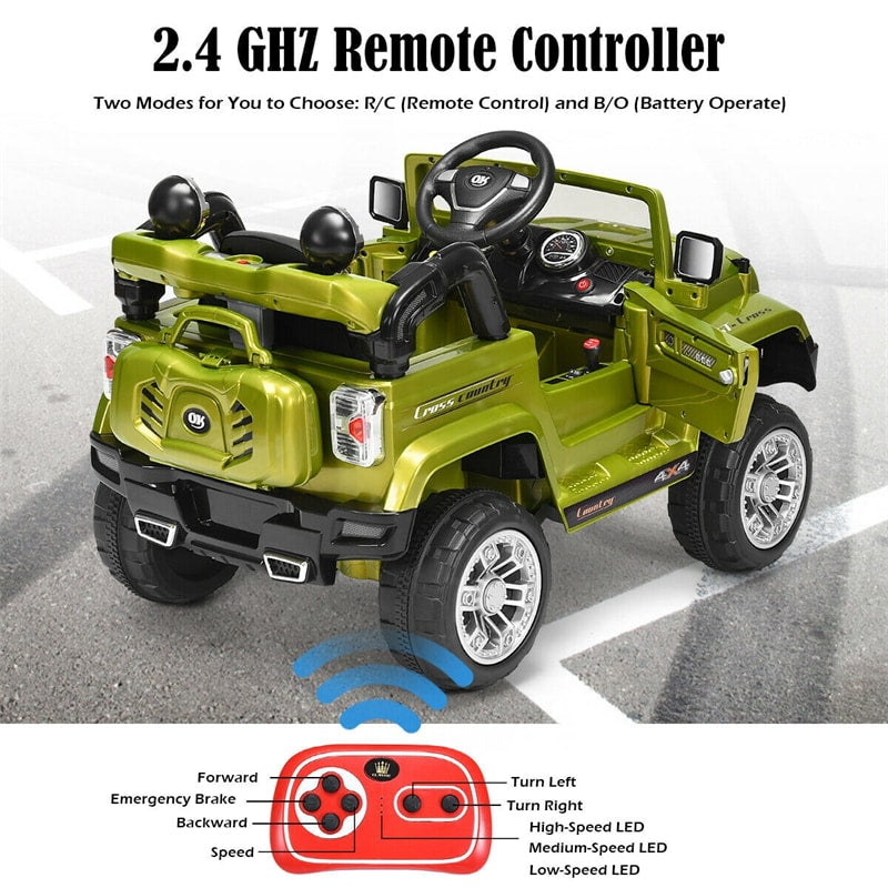 12V Battery Powered Car Kids Ride Truck with 2 Motors LED Lights MP3 Remote-Canada Only