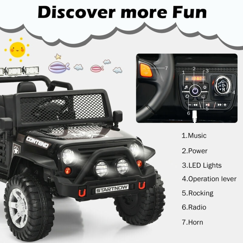 12V Battery Powered Kids Ride Truck Electric Vehicle with Parental Remote Control