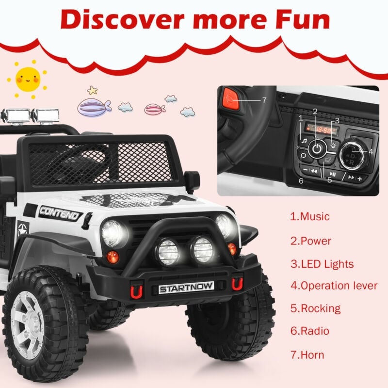 12V Battery Powered Kids Ride Truck Electric Vehicle with Parental Remote Control