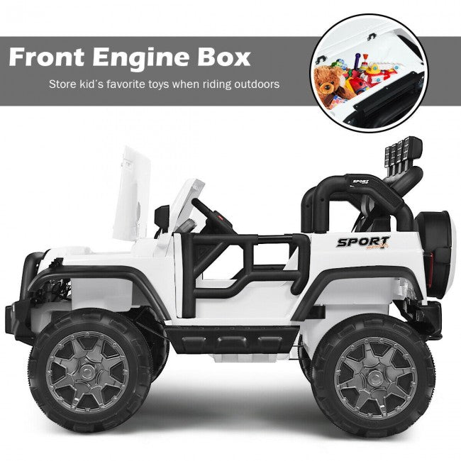 12V Battery Powered Truck Electric 2 Seater Kids Ride On Car with Parental Remote Control-Canada Only