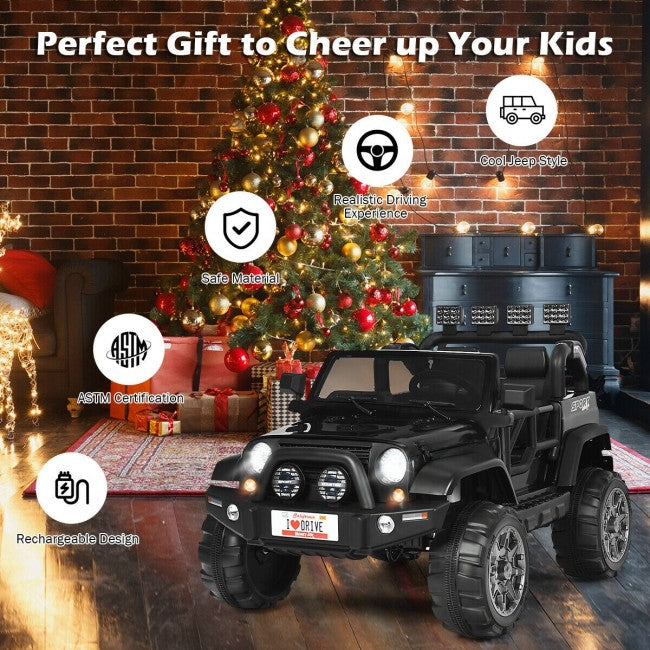 12V Battery Powered Truck Electric 2 Seater Kids Ride On Car with Parental Remote Control-Canada Only