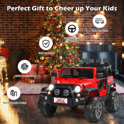 12V Battery Powered Truck Electric 2 Seater Kids Ride On Car with Parental Remote Control-Canada Only