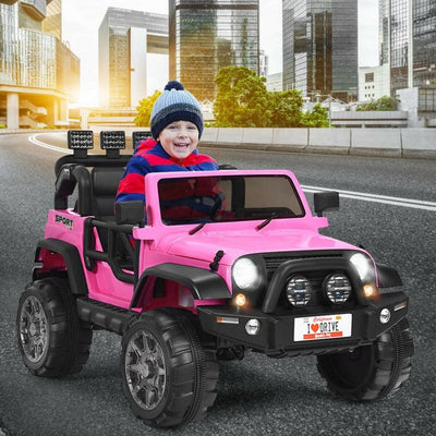 12V Battery Powered Truck Electric 2 Seater Kids Ride On Car with Parental Remote Control-Canada Only