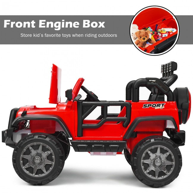 12V Battery Powered Truck Electric 2 Seater Kids Ride On Car with Parental Remote Control-Canada Only