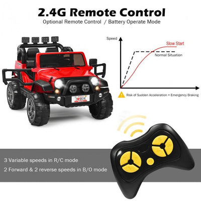 12V Battery Powered Truck Electric 2 Seater Kids Ride On Car with Parental Remote Control-Canada Only