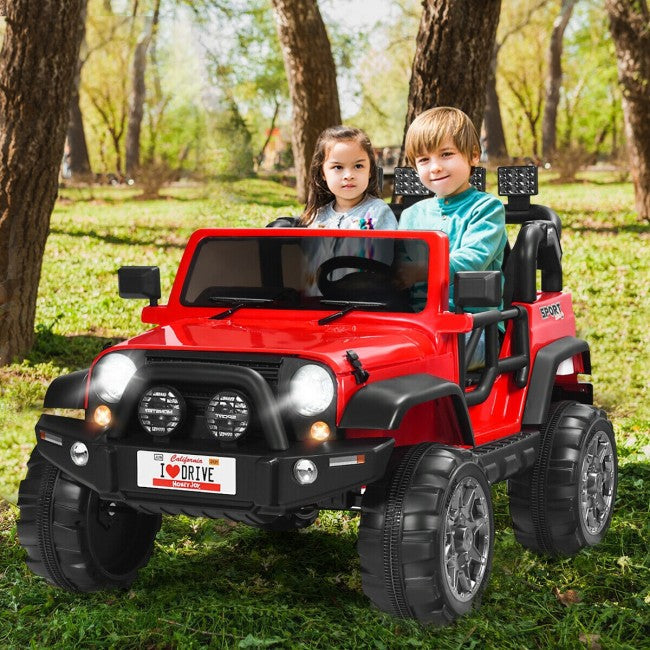 12V Battery Powered Truck Electric 2 Seater Kids Ride On Car with Parental Remote Control-Canada Only