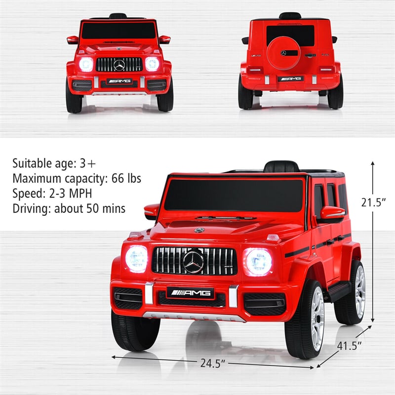 12V Battery Powered Vehicle License Mercedes-Benz G63 Children Ride in Car with Remote Control