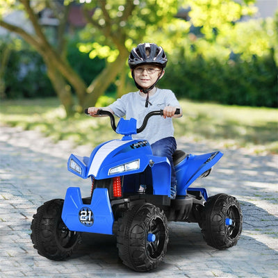 12V Kids Ride On ATV Quad 4-Wheeler Electric Toy Car with 4 LED Lights Spring Suspension