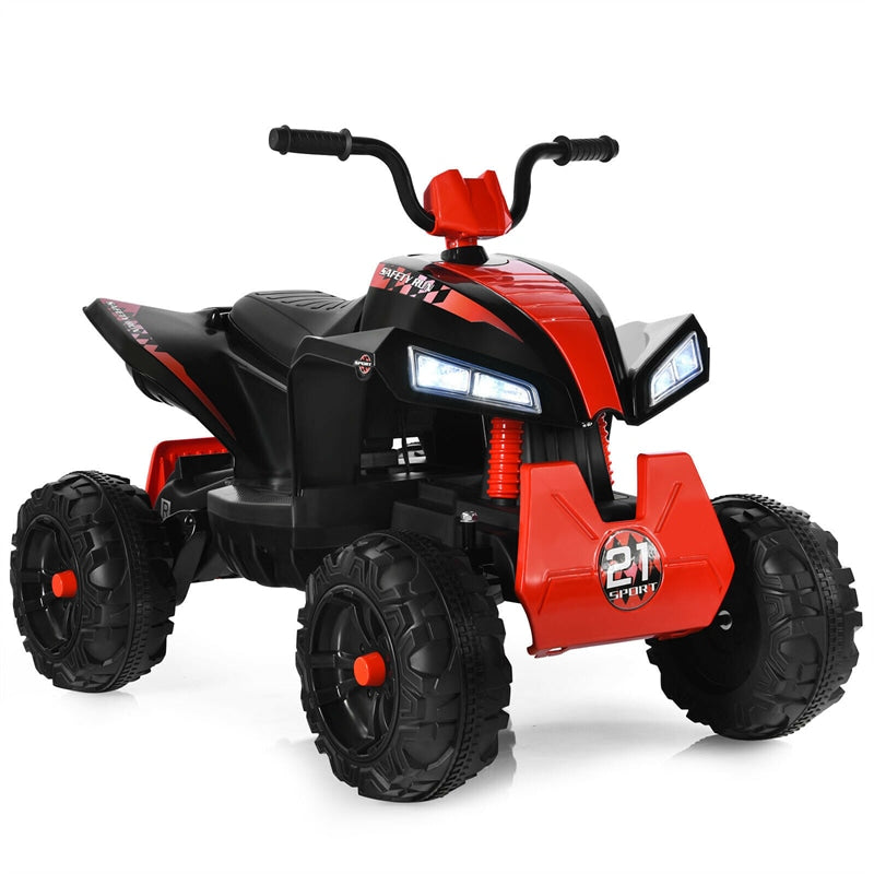 12V Kids Ride On ATV Quad 4-Wheeler Electric Toy Car with 4 LED Lights Spring Suspension
