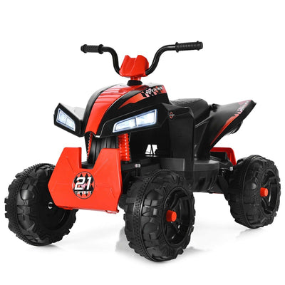 12V Kids Ride On ATV Quad 4-Wheeler Electric Toy Car with 4 LED Lights Spring Suspension