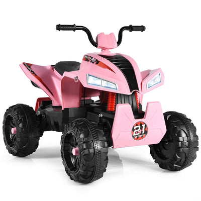 12V Kids Ride On ATV Quad 4-Wheeler Electric Toy Car with 4 LED Lights Spring Suspension