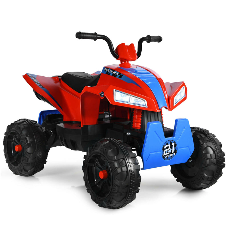 12V Kids Ride On ATV Quad 4-Wheeler Electric Toy Car with 4 LED Lights Spring Suspension