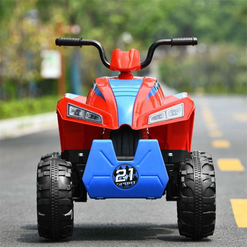 12V Kids Ride On ATV Quad 4-Wheeler Electric Toy Car with 4 LED Lights Spring Suspension