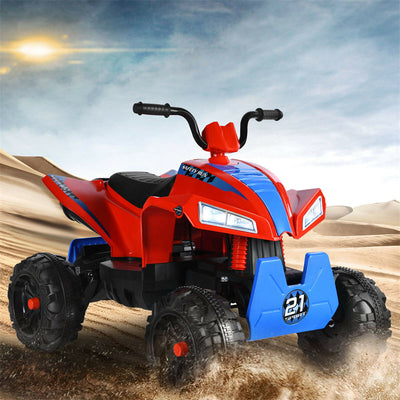 12V Kids Ride On ATV Quad 4-Wheeler Electric Toy Car with 4 LED Lights Spring Suspension