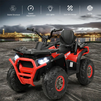 12V Kids Ride On 4-Wheeler ATV Quad Electric Toy Car with LED Lights