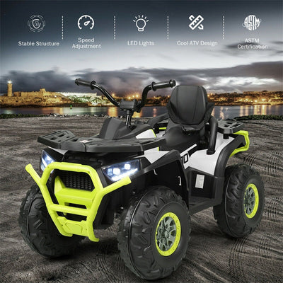 12V Kids Ride On 4-Wheeler ATV Quad Electric Toy Car with LED Lights