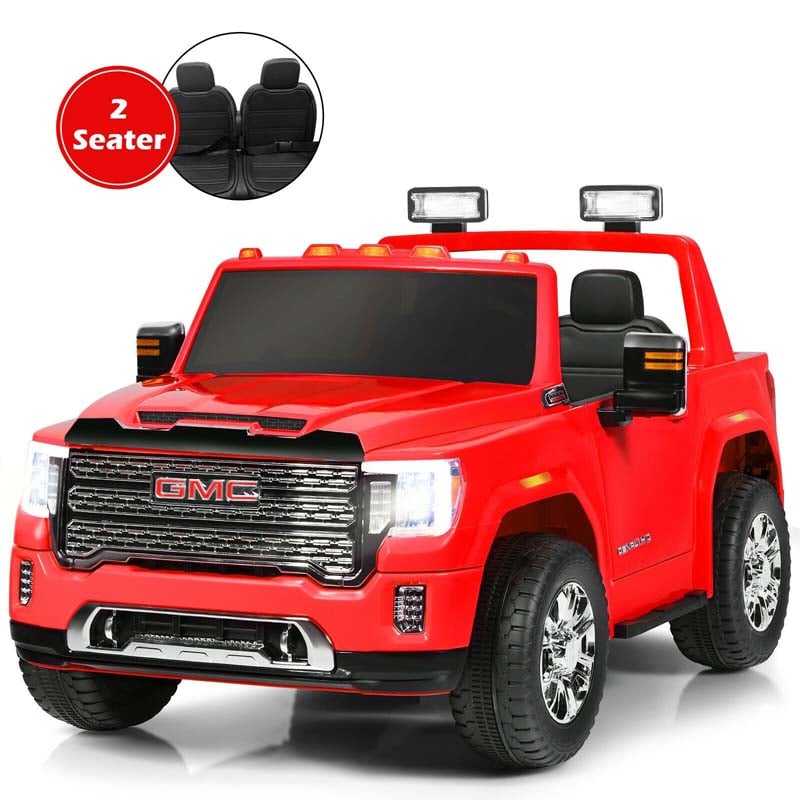 12V GMC 2-Seater Kids Ride On Truck Electric Car with Remote Control & Storage Box